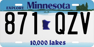 MN license plate 871QZV