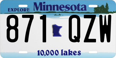 MN license plate 871QZW