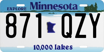 MN license plate 871QZY