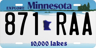 MN license plate 871RAA