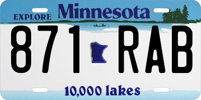 MN license plate 871RAB