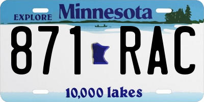MN license plate 871RAC