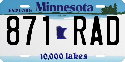MN license plate 871RAD