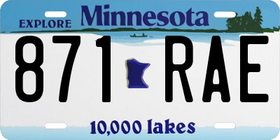 MN license plate 871RAE