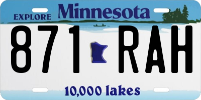 MN license plate 871RAH