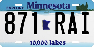 MN license plate 871RAI
