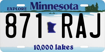 MN license plate 871RAJ