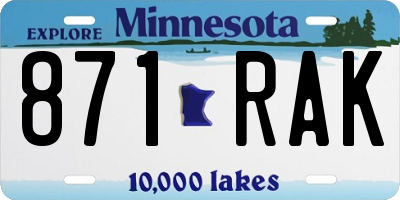 MN license plate 871RAK