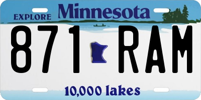 MN license plate 871RAM