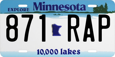 MN license plate 871RAP
