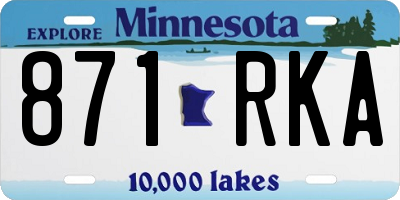 MN license plate 871RKA
