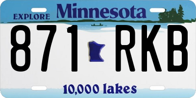 MN license plate 871RKB
