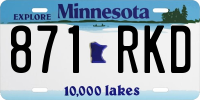 MN license plate 871RKD