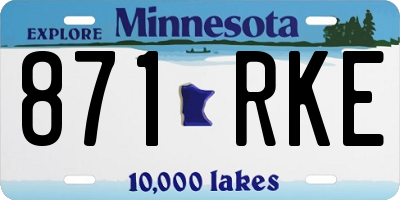 MN license plate 871RKE
