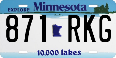 MN license plate 871RKG