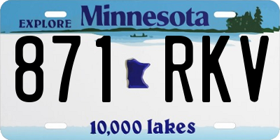 MN license plate 871RKV