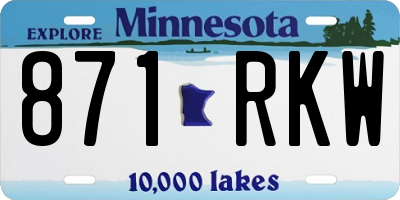 MN license plate 871RKW