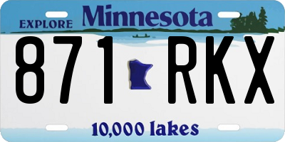 MN license plate 871RKX