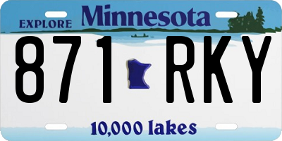 MN license plate 871RKY