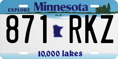 MN license plate 871RKZ