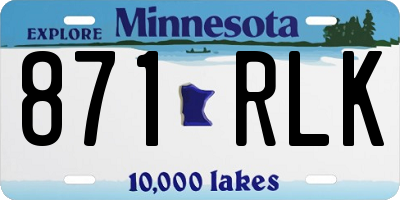 MN license plate 871RLK