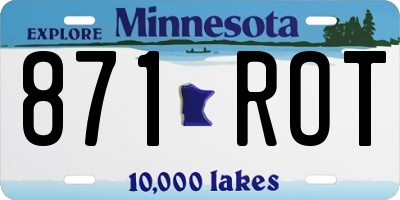 MN license plate 871ROT