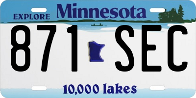 MN license plate 871SEC
