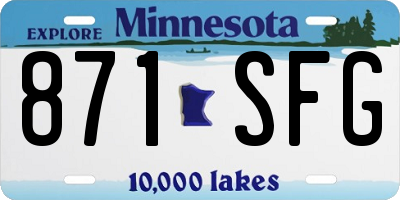 MN license plate 871SFG