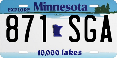 MN license plate 871SGA