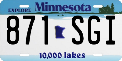 MN license plate 871SGI