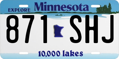 MN license plate 871SHJ