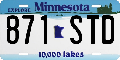 MN license plate 871STD