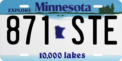 MN license plate 871STE