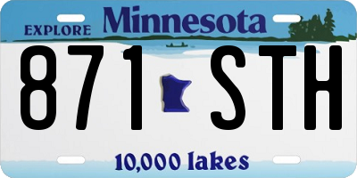 MN license plate 871STH