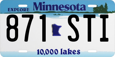 MN license plate 871STI