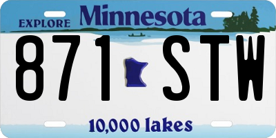 MN license plate 871STW