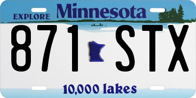 MN license plate 871STX