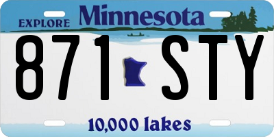 MN license plate 871STY