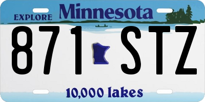 MN license plate 871STZ