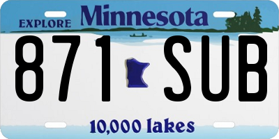 MN license plate 871SUB