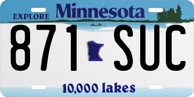 MN license plate 871SUC
