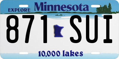 MN license plate 871SUI