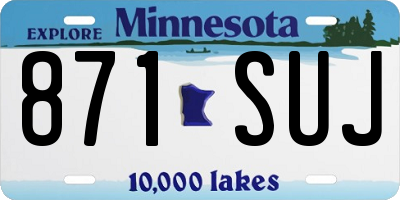 MN license plate 871SUJ