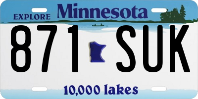 MN license plate 871SUK