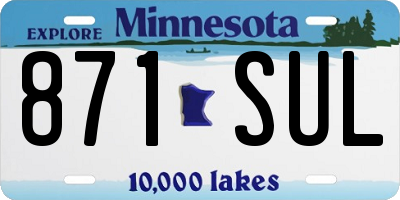 MN license plate 871SUL