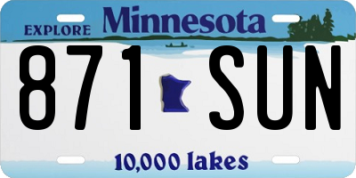 MN license plate 871SUN