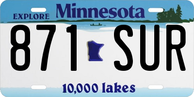 MN license plate 871SUR