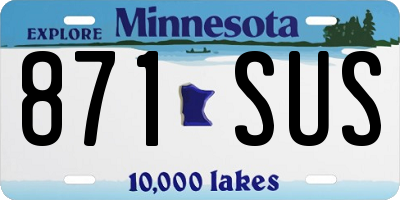 MN license plate 871SUS