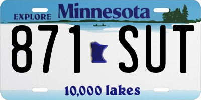 MN license plate 871SUT