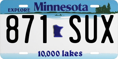MN license plate 871SUX